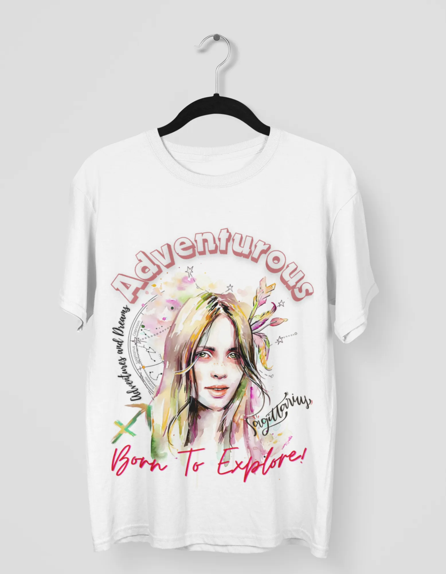 Adventurous Sagittarius Graphic Printed Oversized T-Shirt For Women