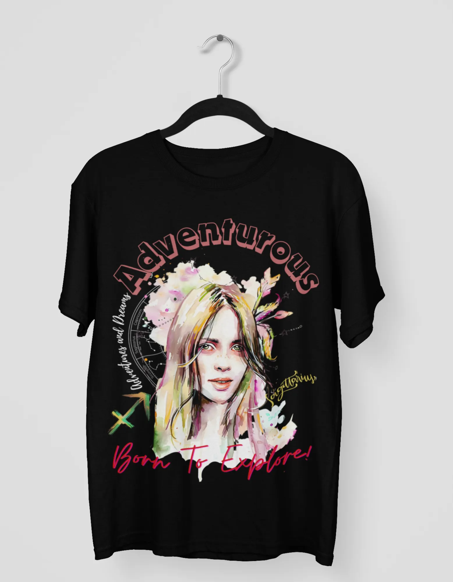 Adventurous Sagittarius Graphic Printed Oversized T-Shirt For Women