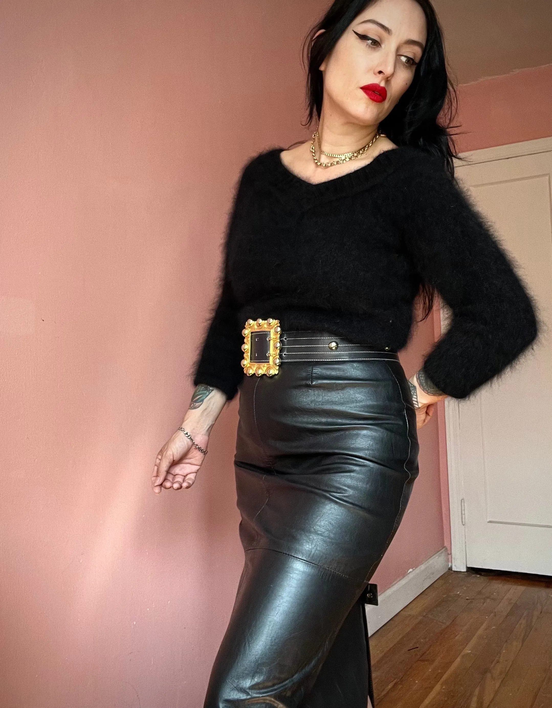 Alberta FERRETTI Angora V neck sweater