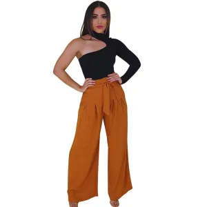 Alen High-Waist Terracotta Palazzo Pants