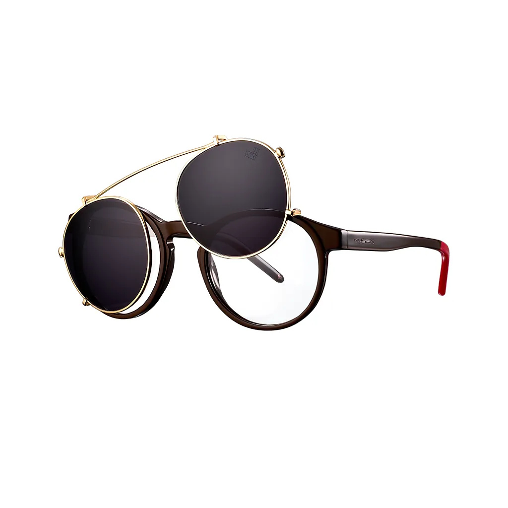 AVIVA CLIP ARMAZON CAFE LENTES NEGROS CLIP DORADO