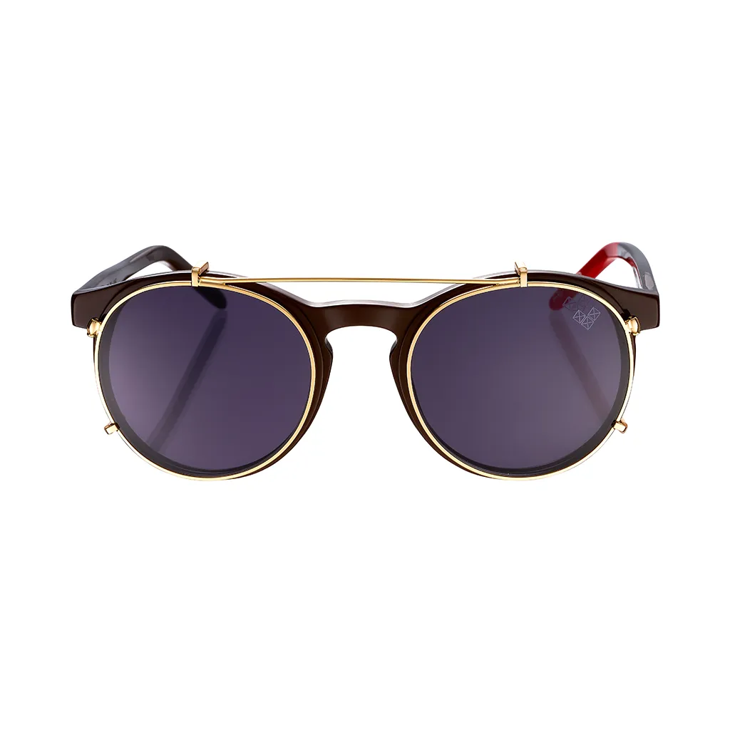 AVIVA CLIP ARMAZON CAFE LENTES NEGROS CLIP DORADO