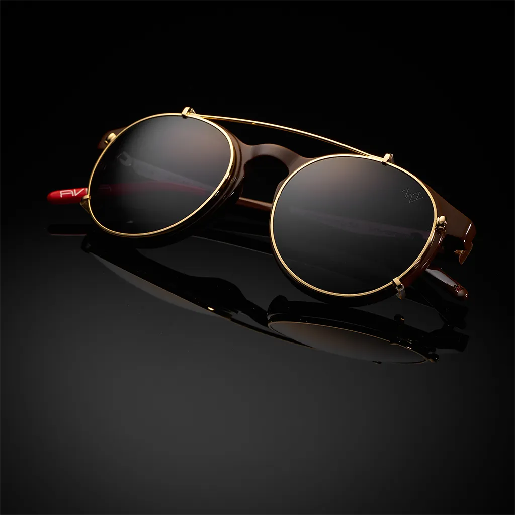 AVIVA CLIP ARMAZON CAFE LENTES NEGROS CLIP DORADO