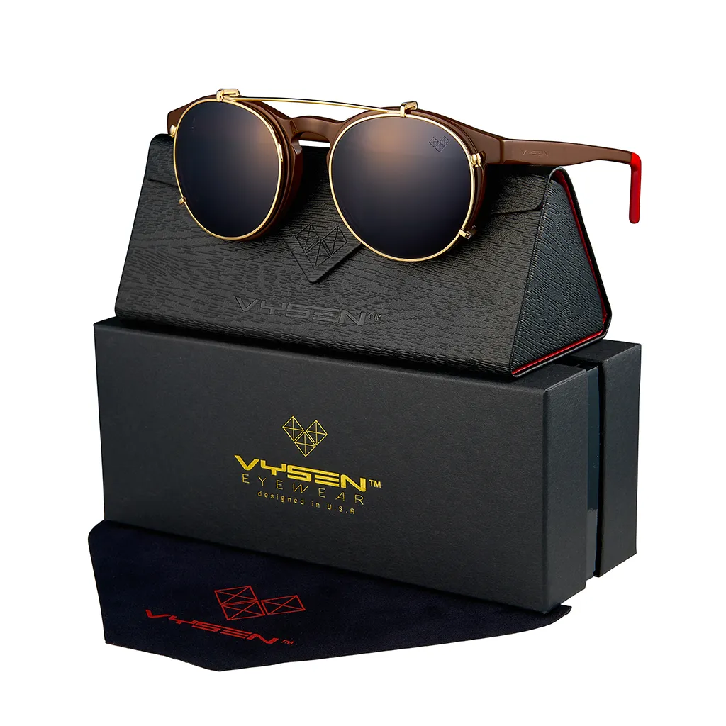 AVIVA CLIP ARMAZON CAFE LENTES NEGROS CLIP DORADO