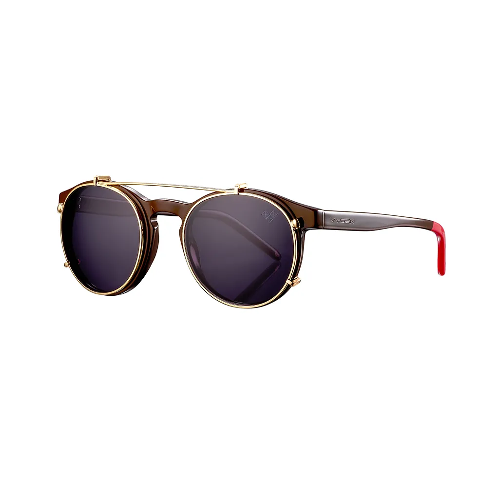AVIVA CLIP ARMAZON CAFE LENTES NEGROS CLIP DORADO