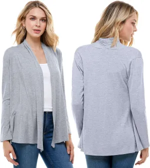 Azules Long Sleeve Open Front Cardigan for Women - Lightweight Cardigan Sweaters