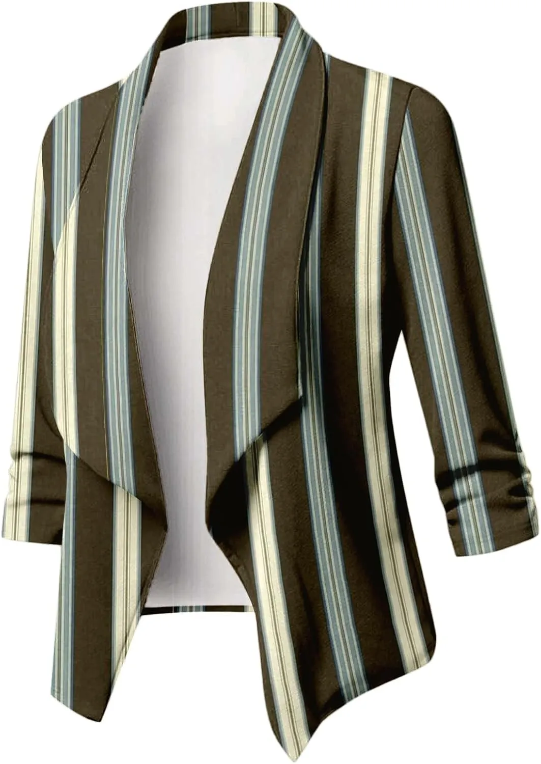 Casual Blazer Jacket Women Trendy Long Sleeve Open Front Work Office Blazers 2024 Lapel Button Business Jacket Coats