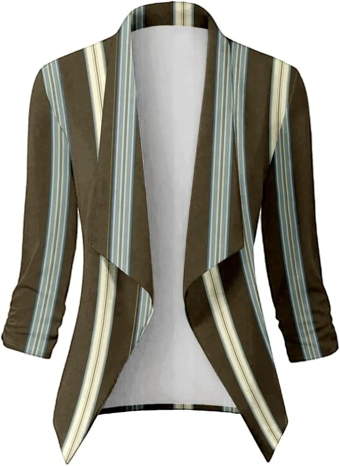 Casual Blazer Jacket Women Trendy Long Sleeve Open Front Work Office Blazers 2024 Lapel Button Business Jacket Coats