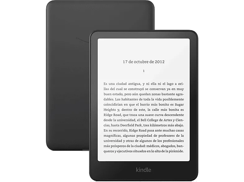 eBook - Amazon Kindle Paperwhite, 7", 16 GB, 300 ppi, Con publicidad, Sin reflejos, Autonomía de semanas, Negro