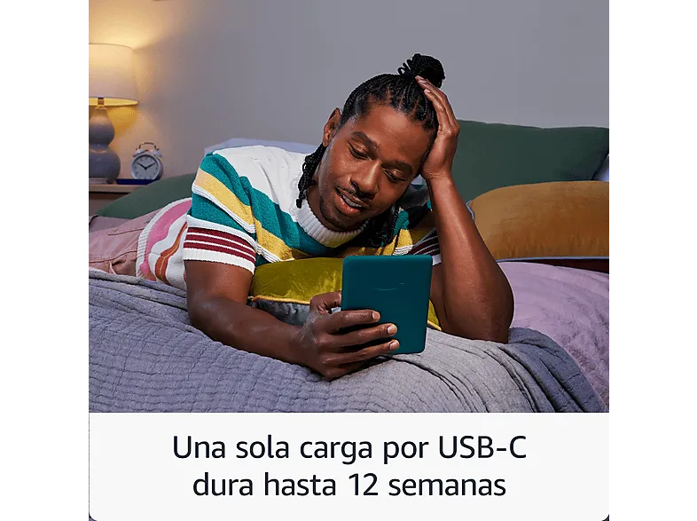 eBook - Amazon Kindle Paperwhite, 7", 16 GB, 300 ppi, Con publicidad, Sin reflejos, Autonomía de semanas, Verde Jade
