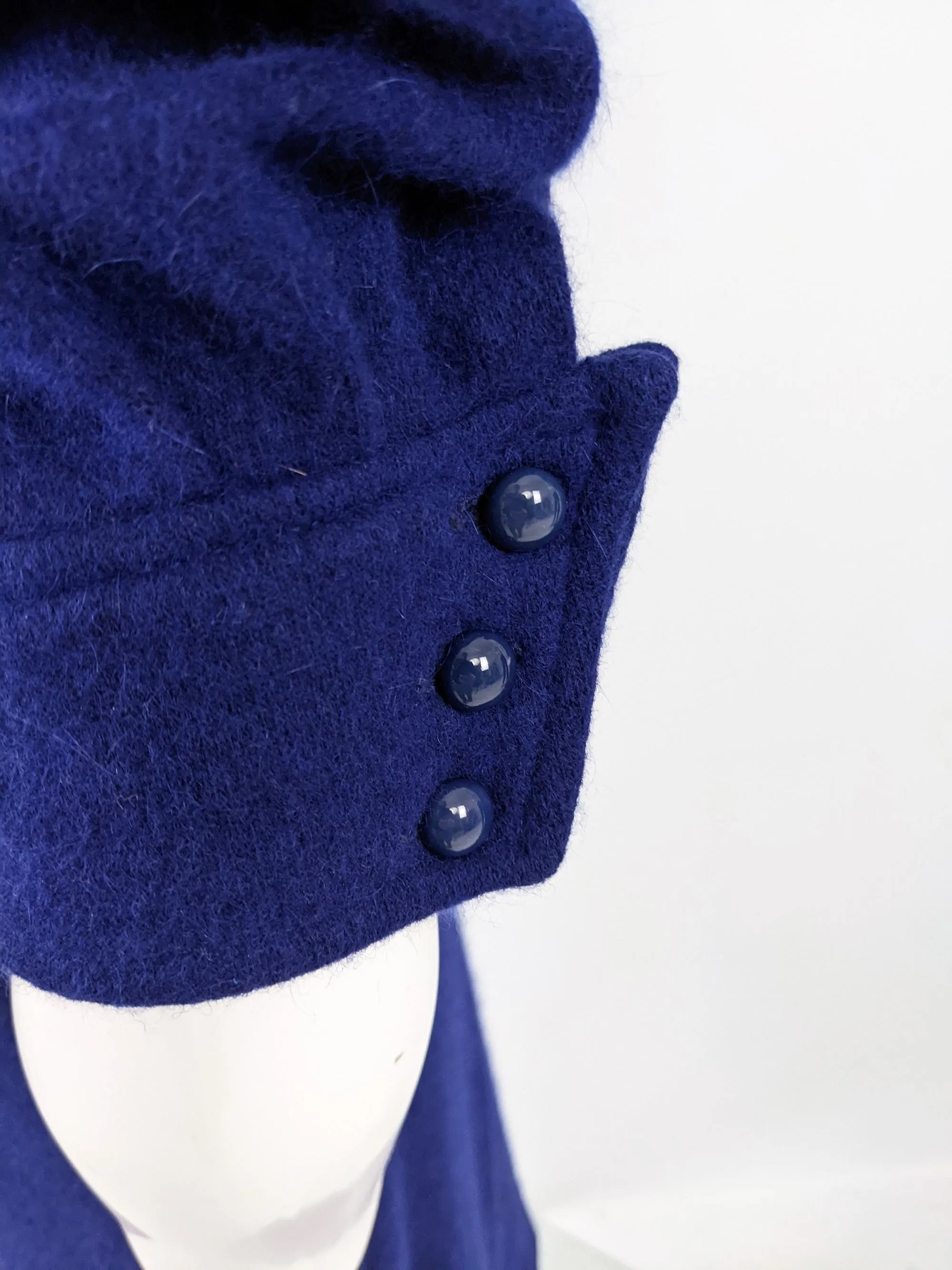 Emanuel Ungaro Vintage 1980s Blue Wool & Angora Dress