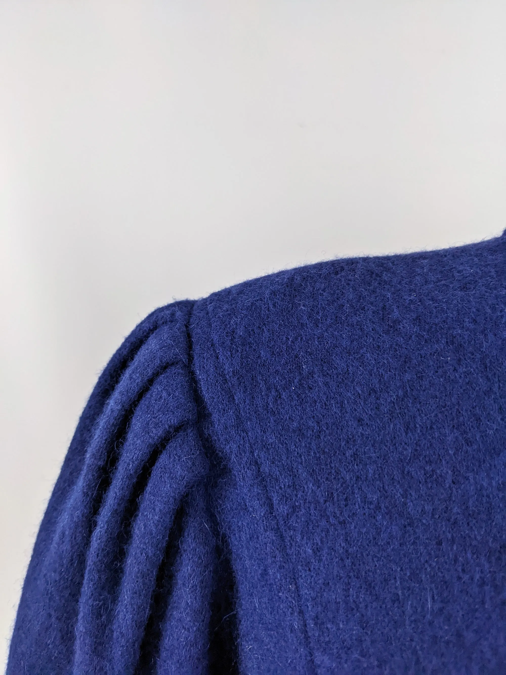 Emanuel Ungaro Vintage 1980s Blue Wool & Angora Dress
