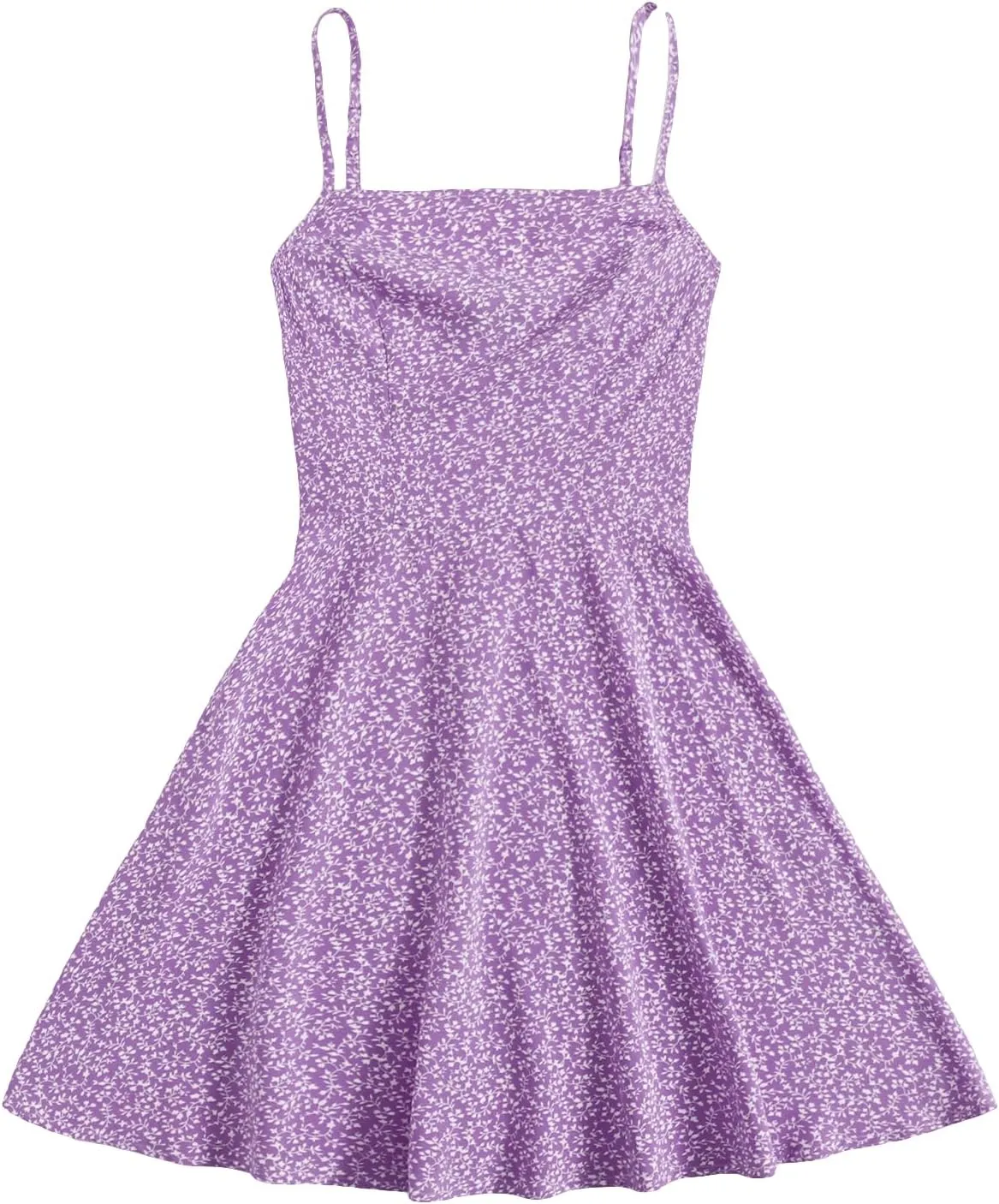 Floerns Women's Ditsy Floral High Waist Cami Short A Line Dress