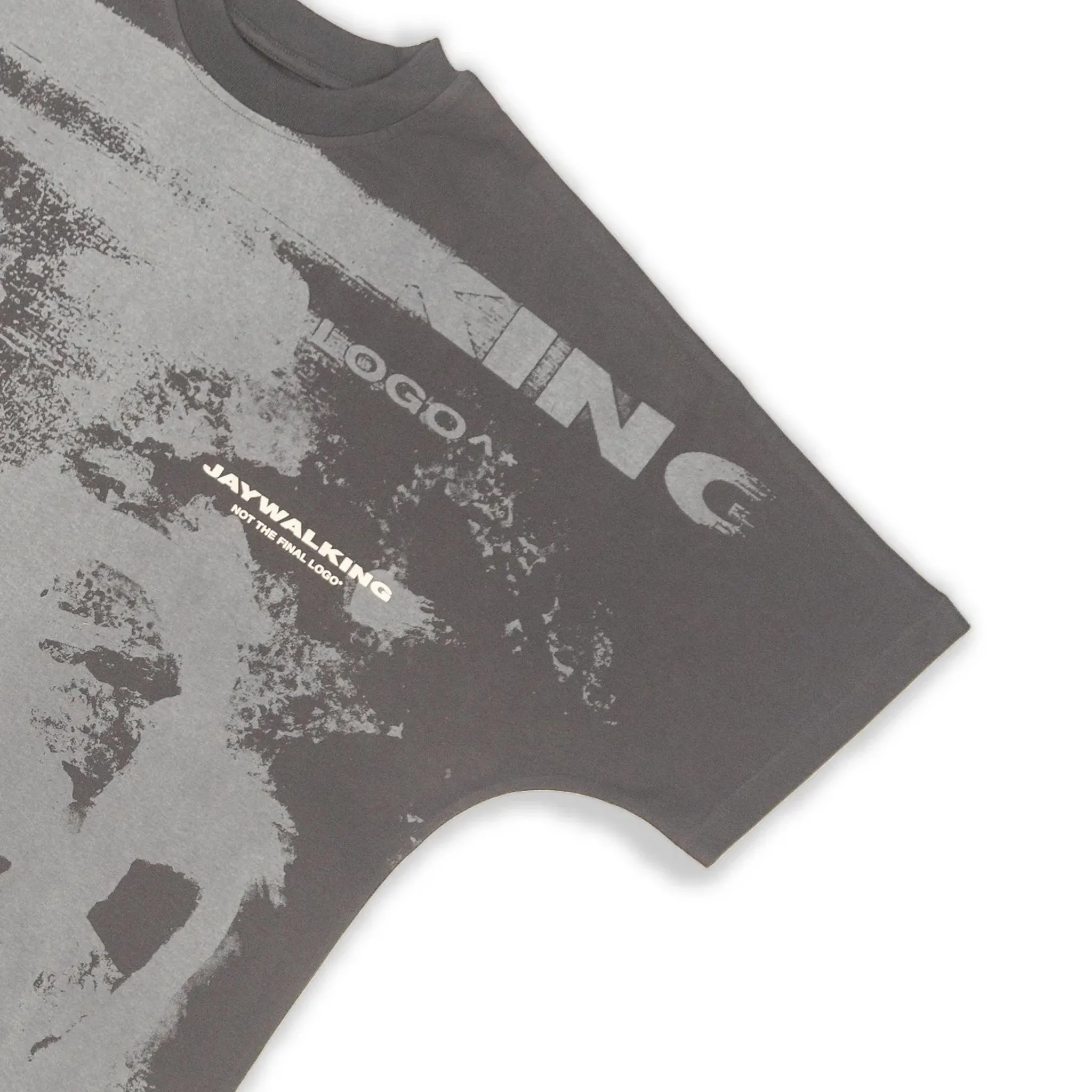 INK BLEED FACE TEE WITH LOGO