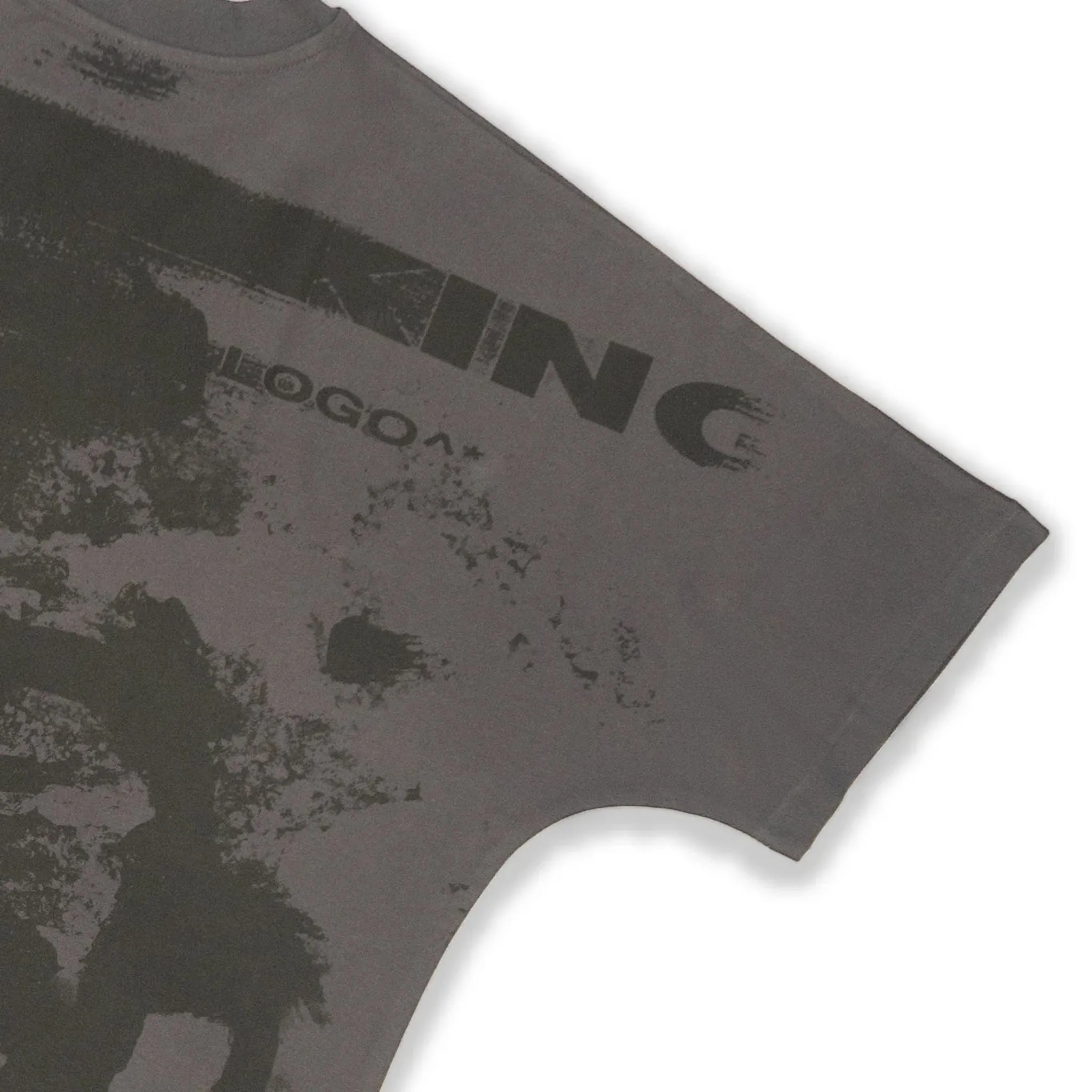 INK BLEED FACE TEE WITH LOGO