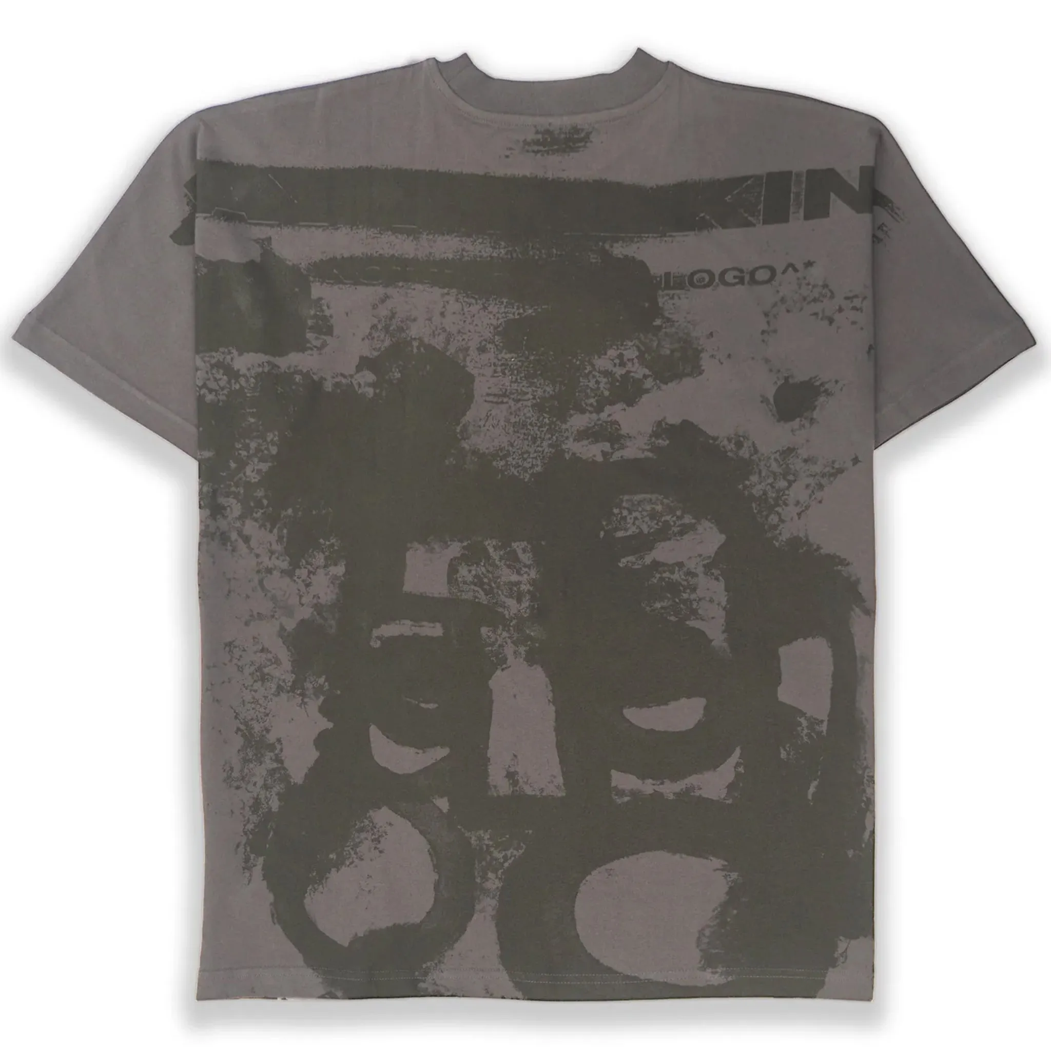 INK BLEED FACE TEE WITH LOGO