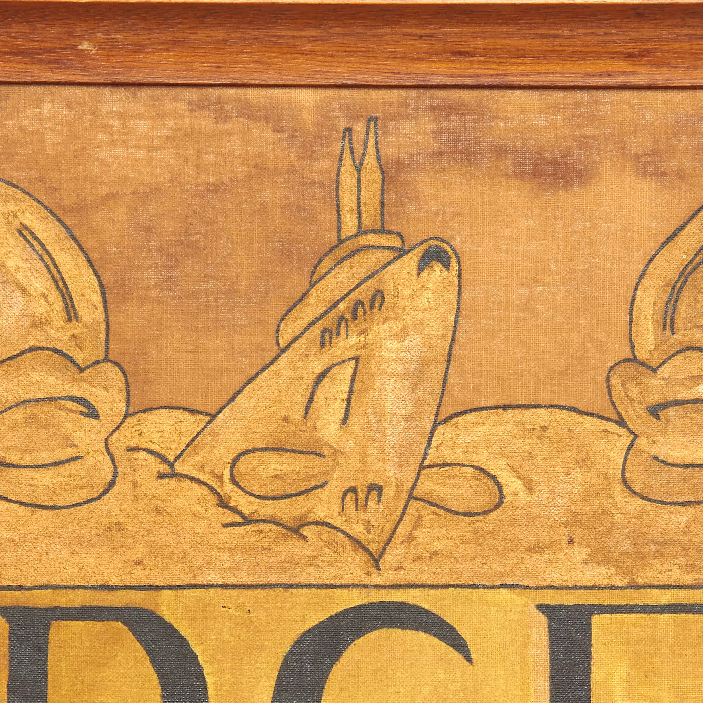 Original U.S. WWII Framed USS Gudgeon Flag Constructed From Sailcloth - First American Submarine To Sink Enemy Warship During WWII and Declared Lost With All Hands on June 7, 1944 - 33” x 42 ½”