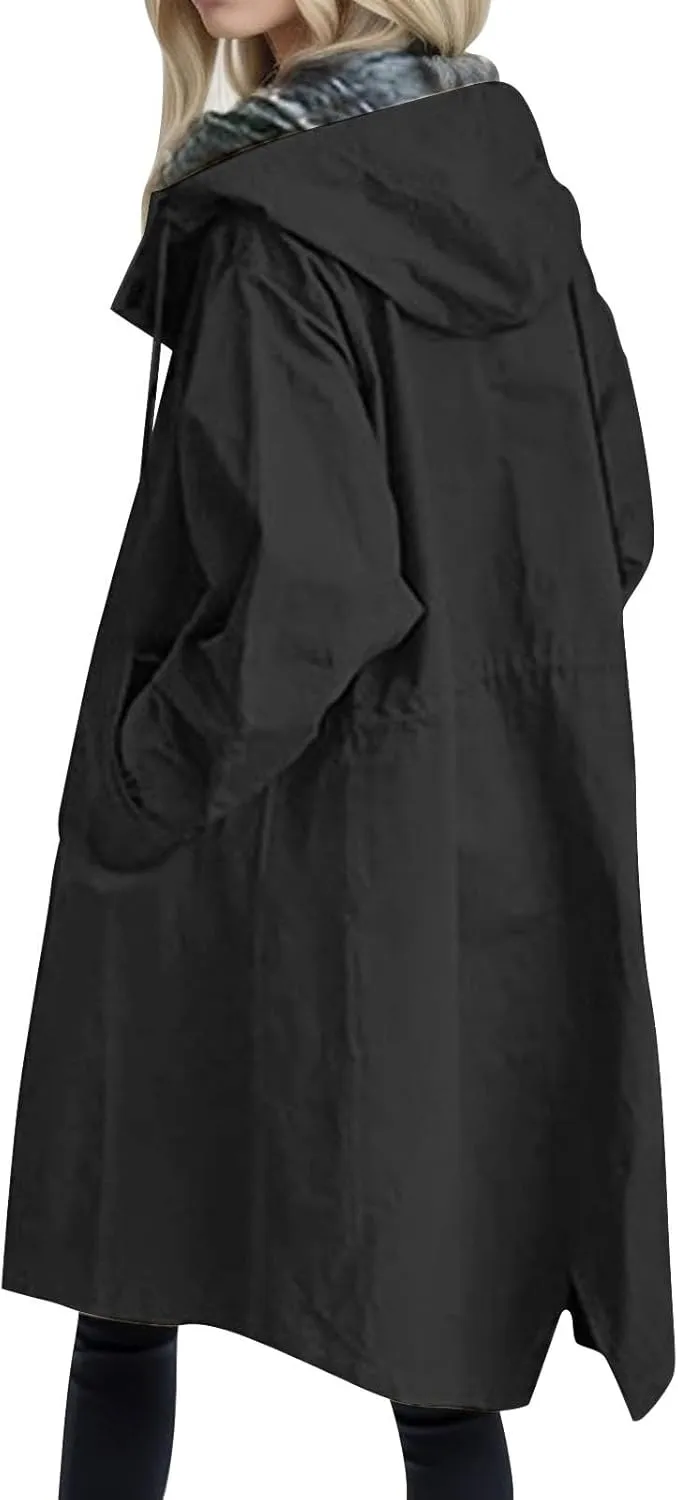 PeQAQ Women's Trench Coat 2024 Long Double-Breasted Fall Fashion Windbreaker Jackets Classic Lapel Slim Overcoat Outerwear