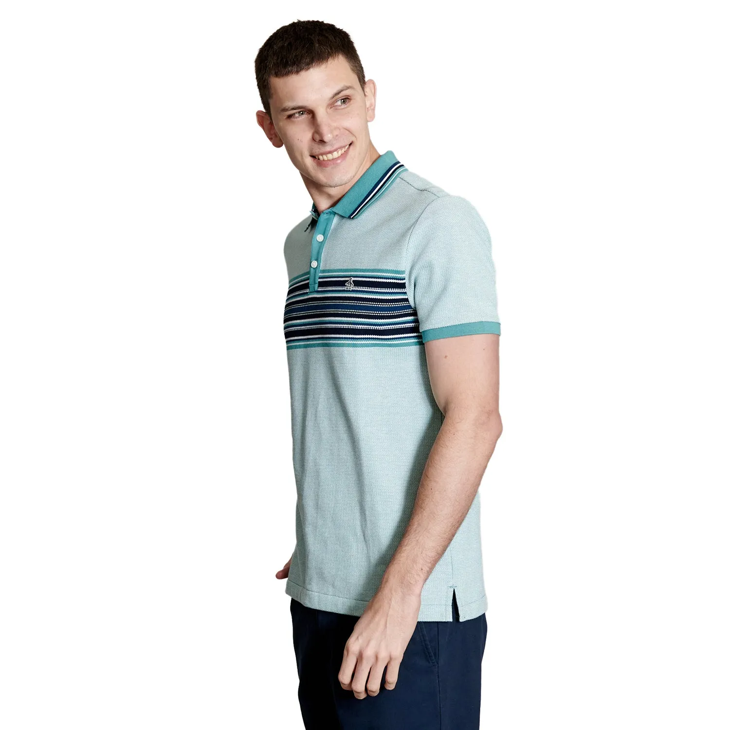 Polo Birdseye Pique Con Franja En Pecho
