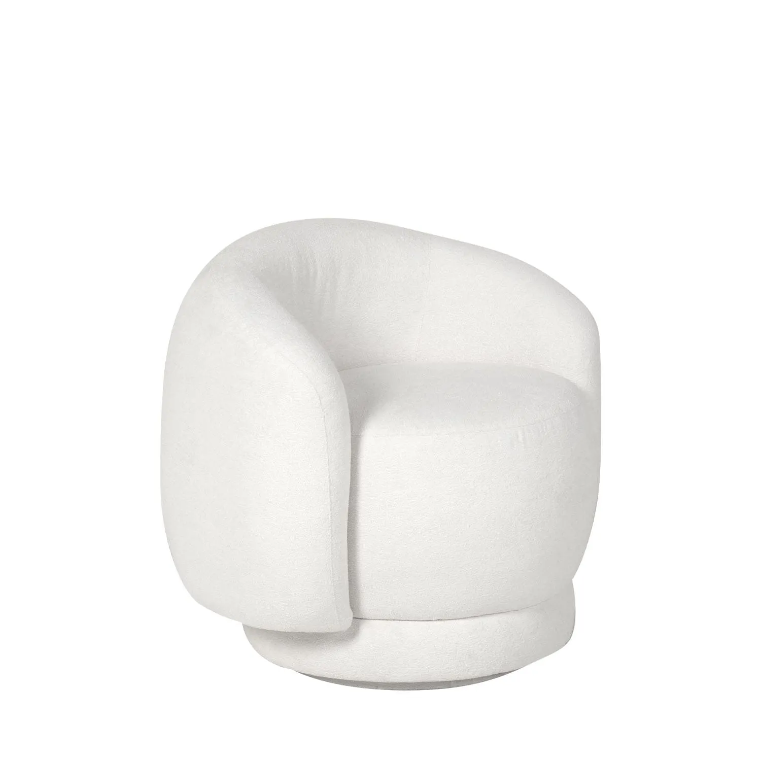 Poltrona Giratória Fiori - Bouclê Branco