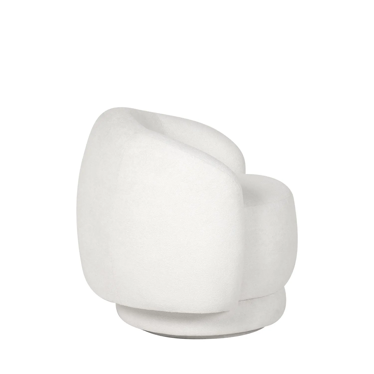 Poltrona Giratória Fiori - Bouclê Branco