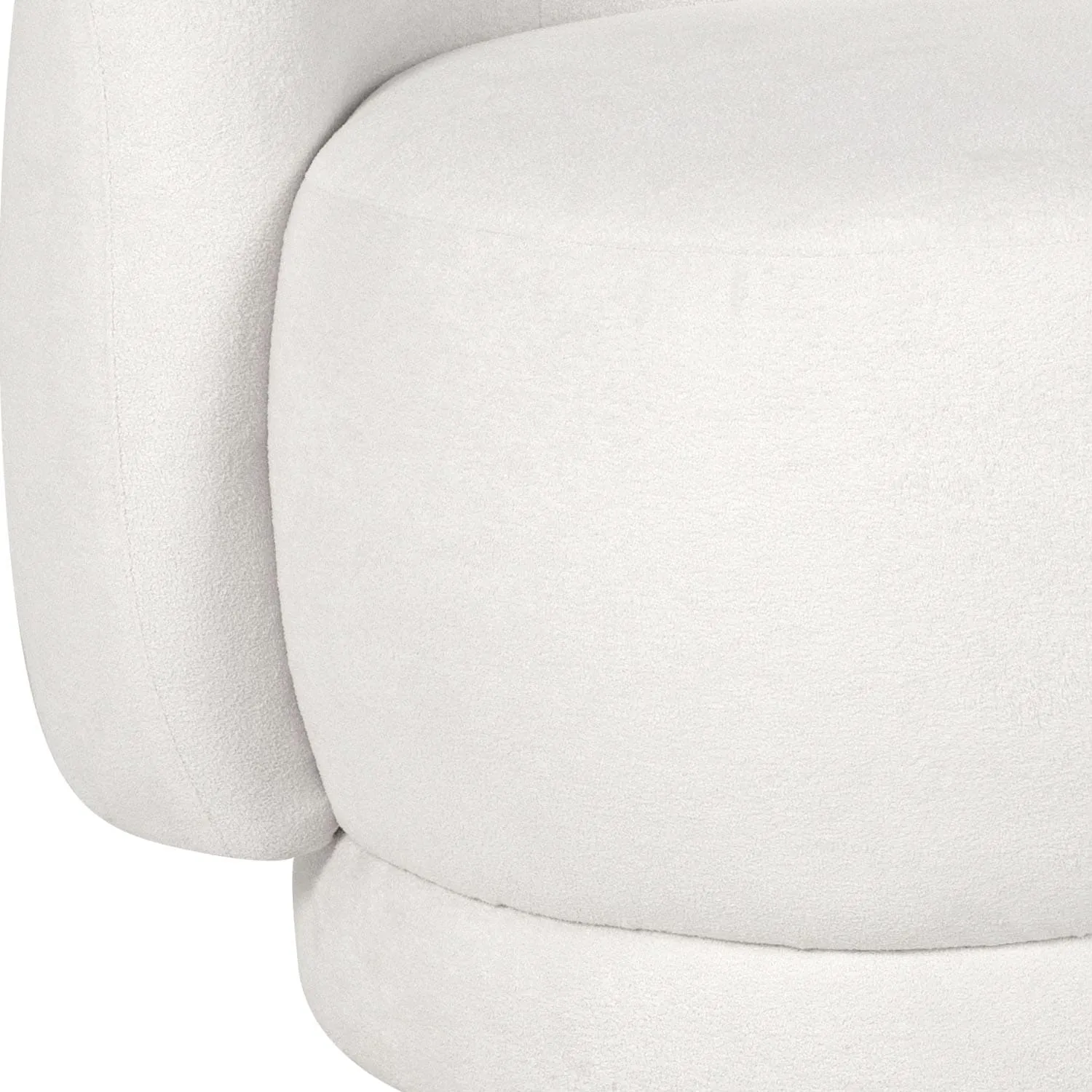 Poltrona Giratória Fiori - Bouclê Branco