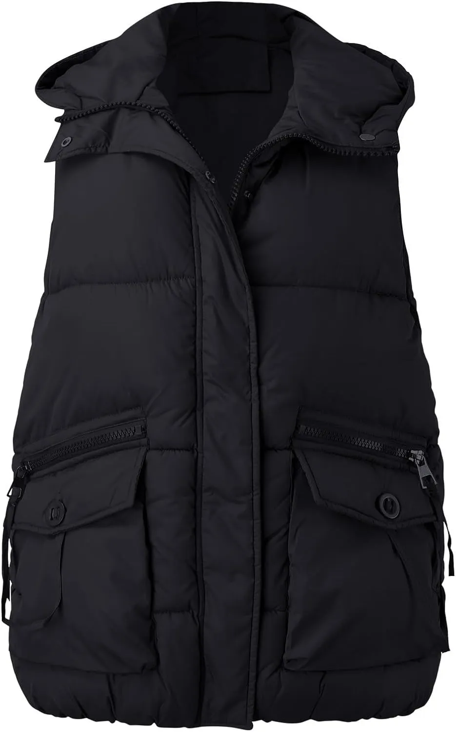 Puffer Vest Women Sleeveless 2023 Winter Zip Up Outerwear Warm Puffer Lightweight Stand-up Collar Down Vests Pocket