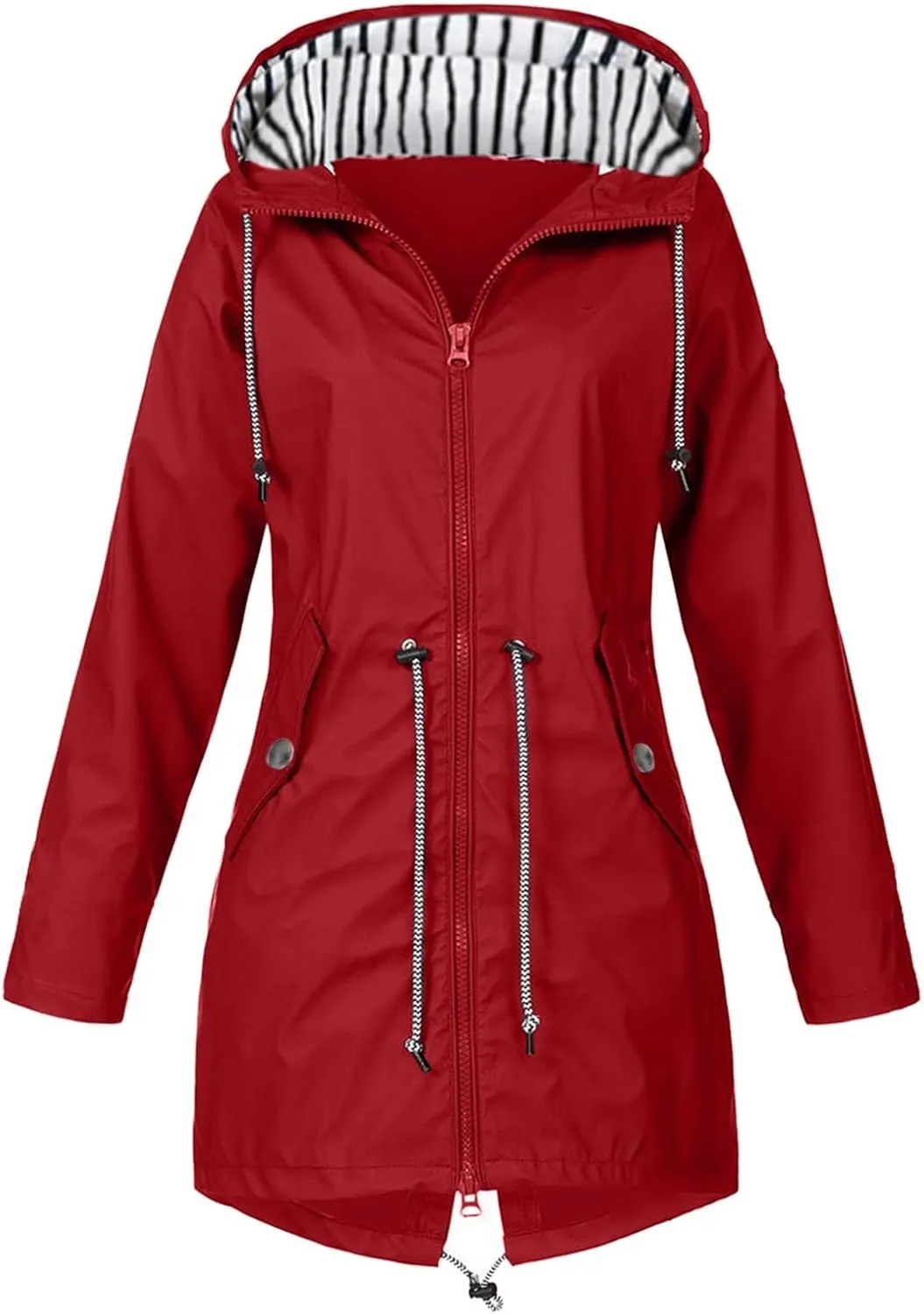Rain Coats Women 2024 Trendy Windbreaker Jackets Waterproof Outerwear Overcoat Lightweight Outdoor Hooded Trench Coat