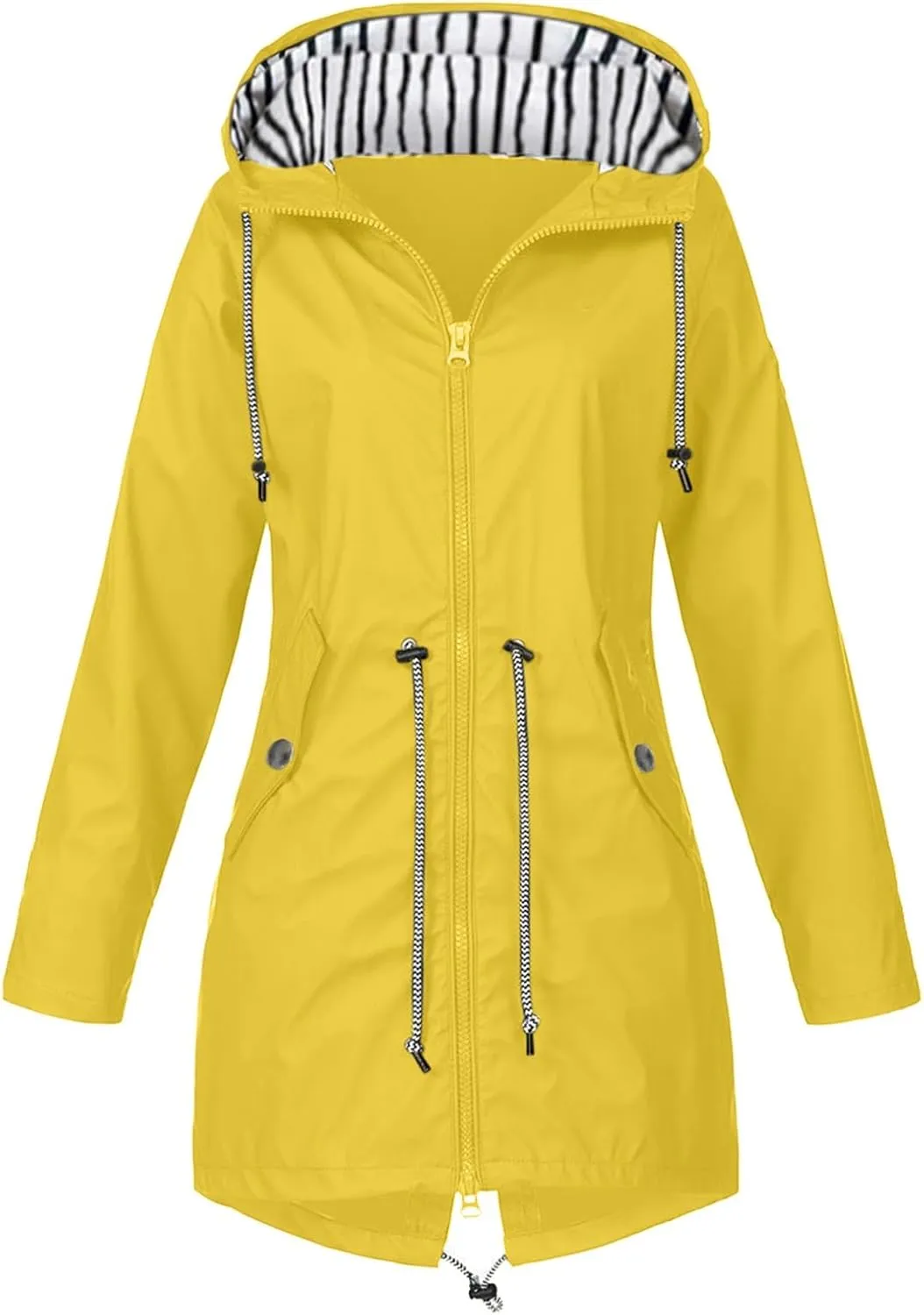 Rain Coats Women 2024 Trendy Windbreaker Jackets Waterproof Outerwear Overcoat Lightweight Outdoor Hooded Trench Coat