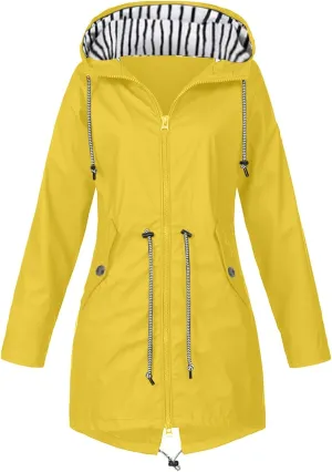 Rain Coats Women 2024 Trendy Windbreaker Jackets Waterproof Outerwear Overcoat Lightweight Outdoor Hooded Trench Coat