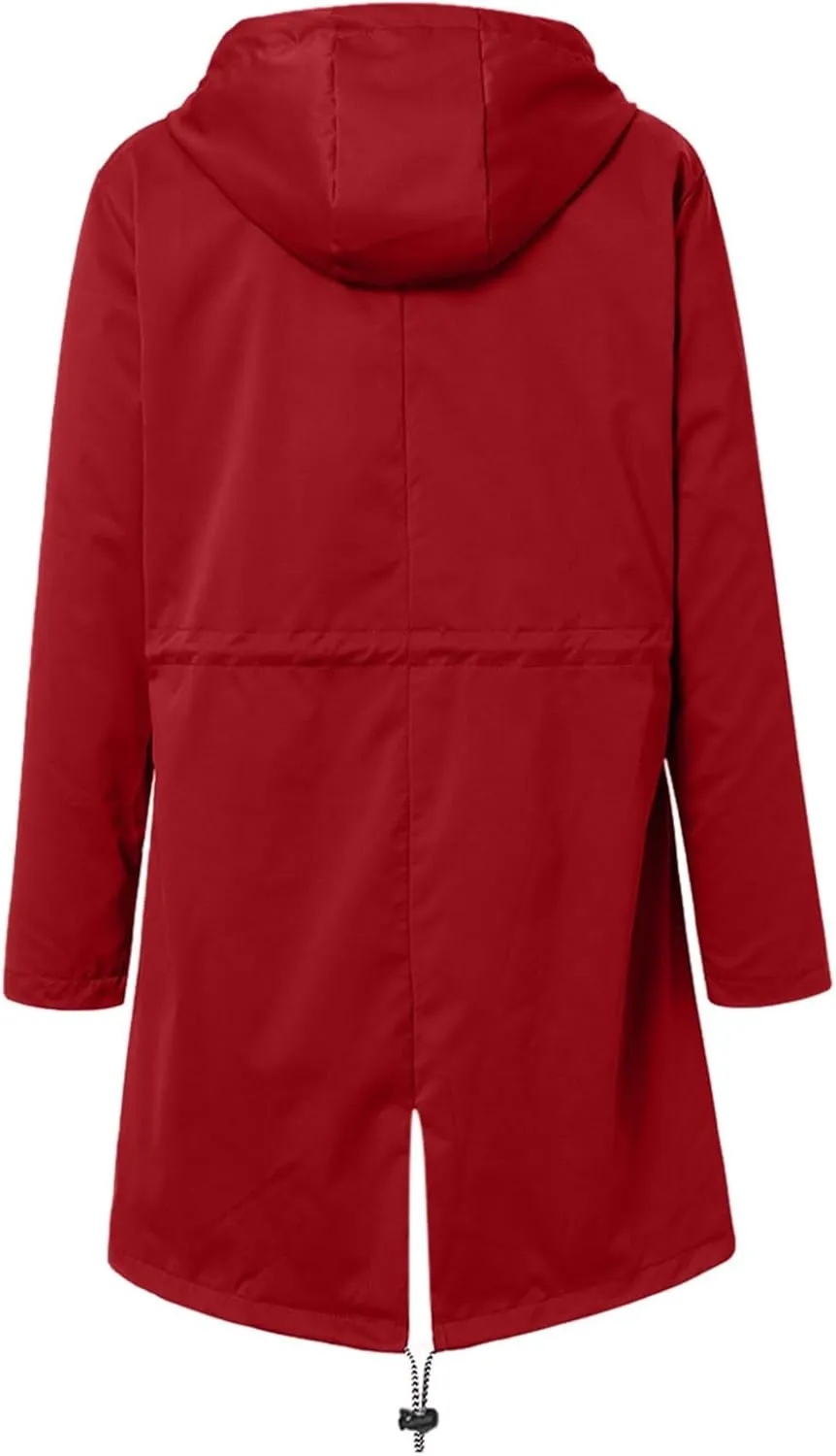 Rain Coats Women 2024 Trendy Windbreaker Jackets Waterproof Outerwear Overcoat Lightweight Outdoor Hooded Trench Coat