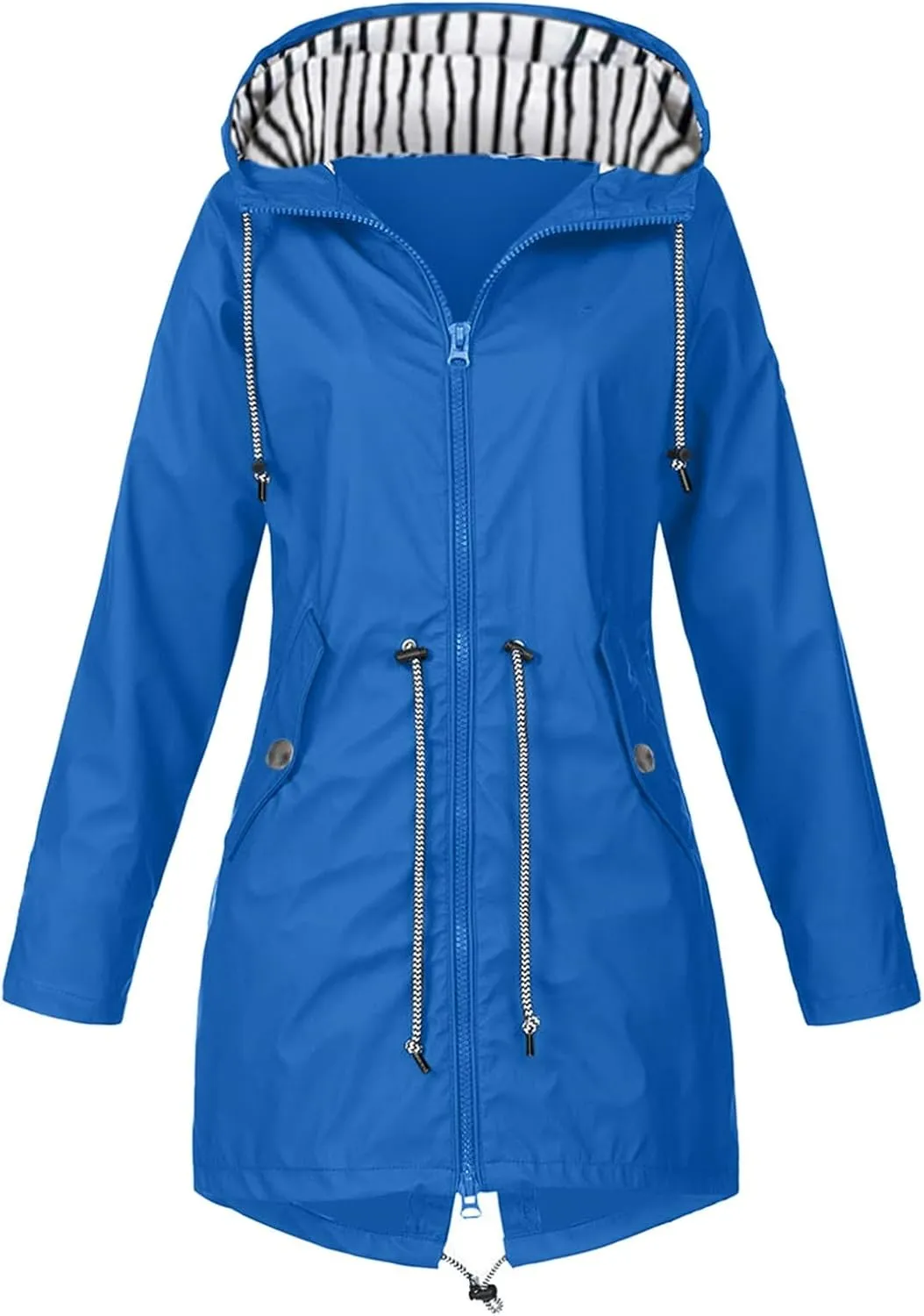 Rain Coats Women 2024 Trendy Windbreaker Jackets Waterproof Outerwear Overcoat Lightweight Outdoor Hooded Trench Coat