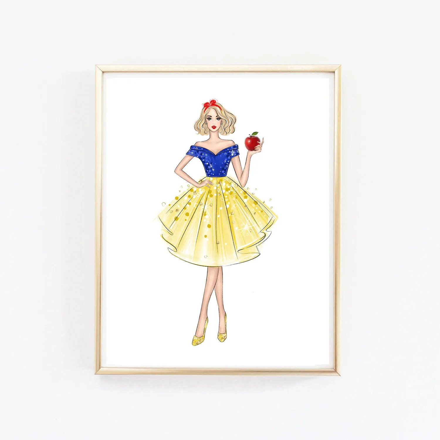 Snow White fashion princess art print fashion illustration