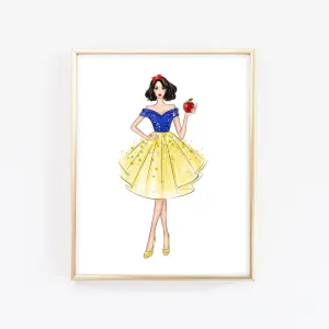 Snow White fashion princess art print fashion illustration