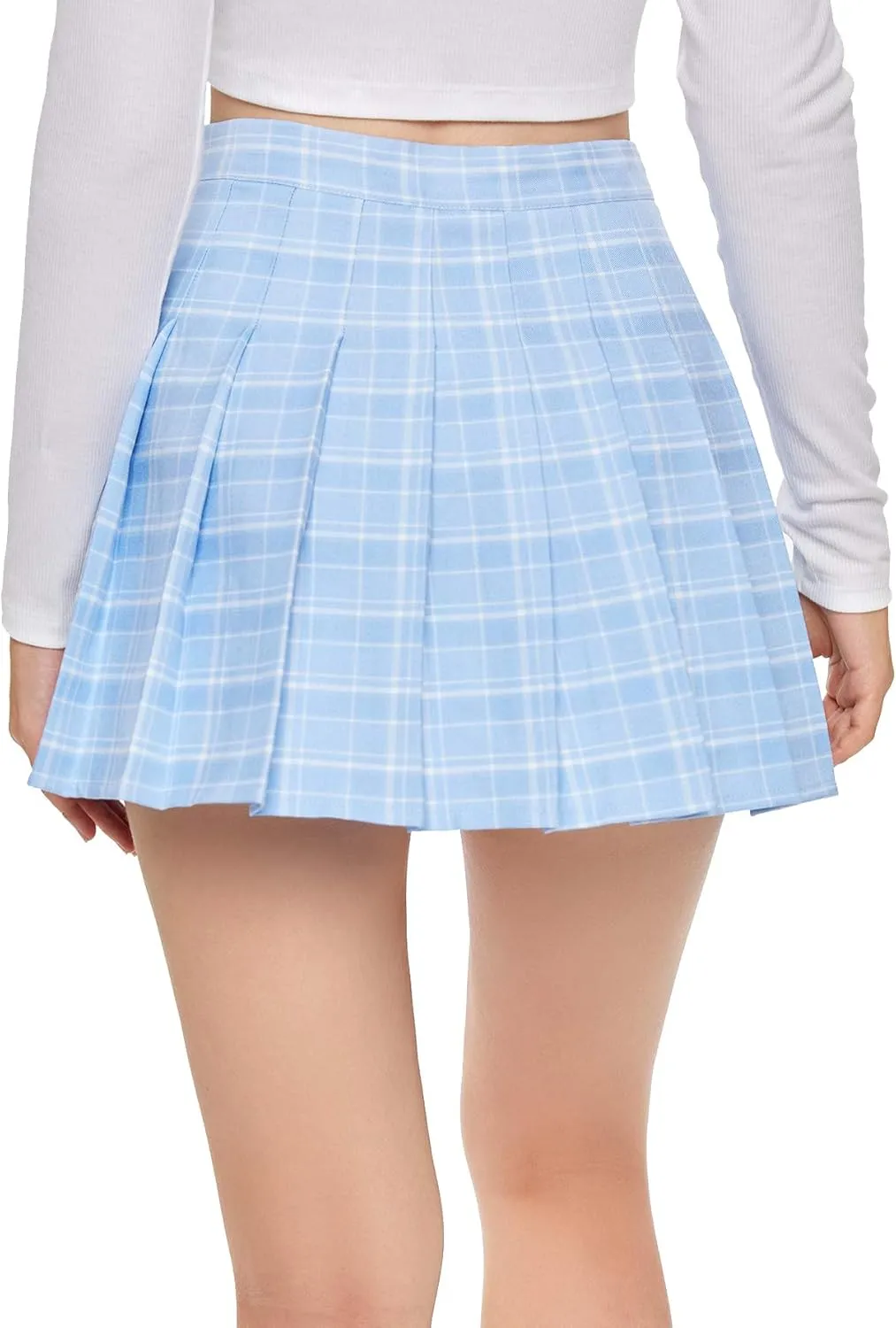 SweatyRocks Women's Casual High Waist Plaid A Line Pleated Mini Skirt
