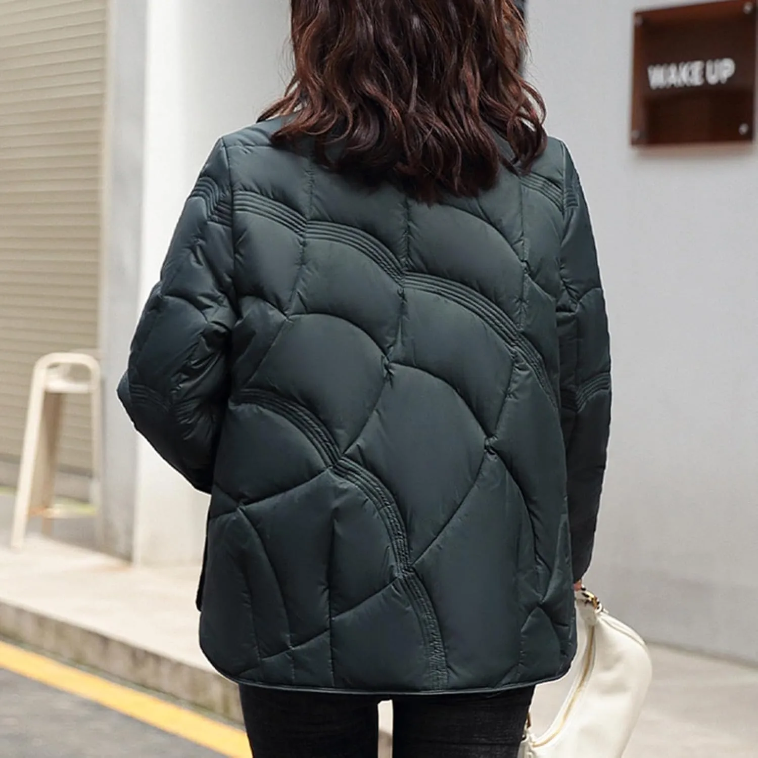 Womens Oversized Puffer Jacket Quilted Down Coats Windproof Lightweight Warm 2024 Winter Padded Coat Trendy Outerwear