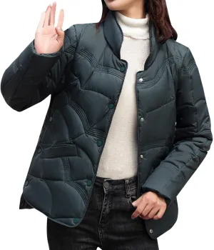 Womens Oversized Puffer Jacket Quilted Down Coats Windproof Lightweight Warm 2024 Winter Padded Coat Trendy Outerwear