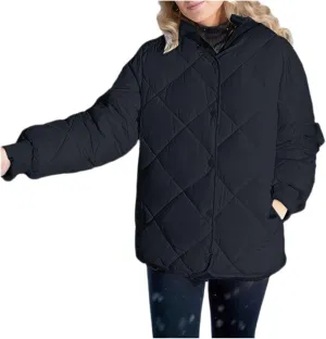 Womens Oversized Puffer Jacket Quilted Down Coats Windproof Lightweight Warm 2024 Winter Padded Coat Trendy Outerwear